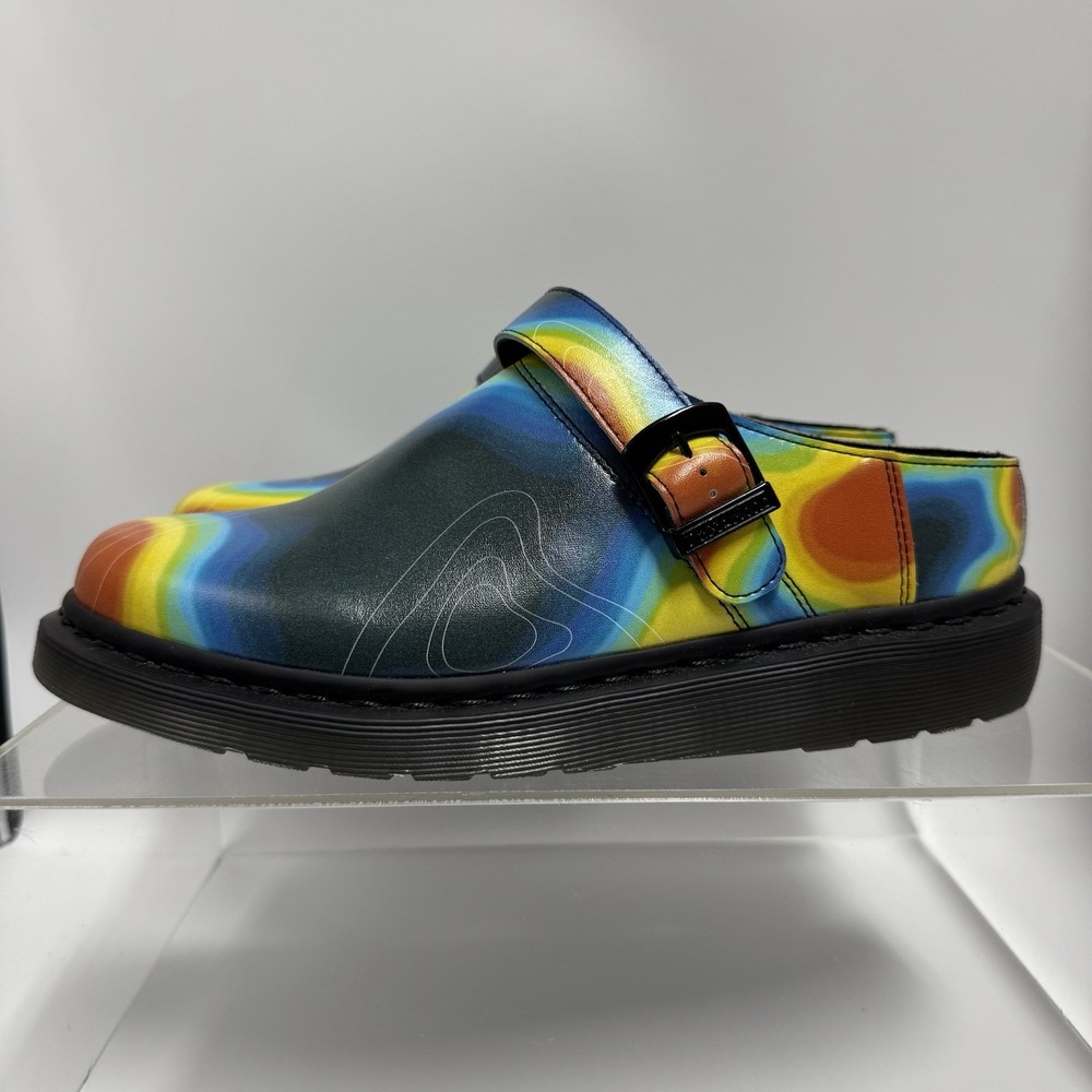 Brand New Dr Martens Isham Genix Nappa Thermal Map Leather Mules Men's Size 10